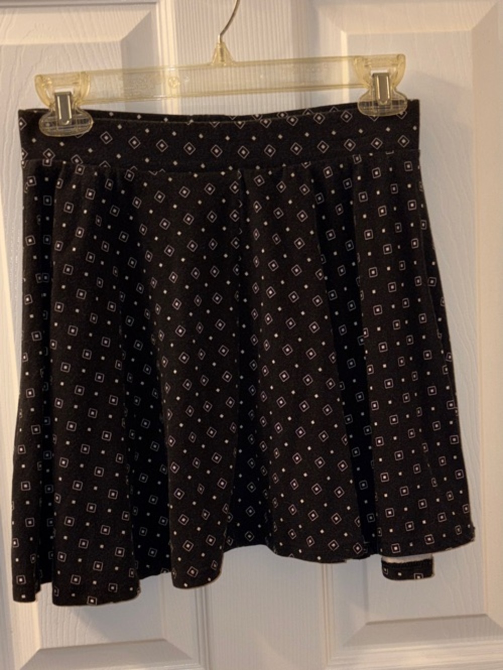 SO Black Printed Circle Skater Skirt
